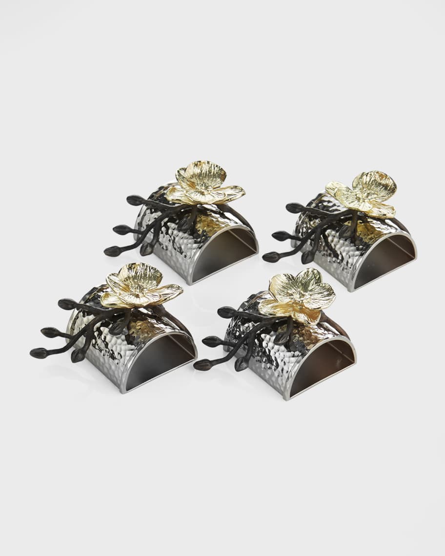 Michael Aram Four Gold Orchid Napkin Rings | Neiman Marcus