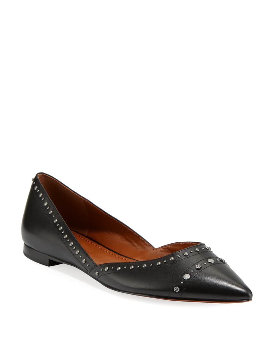 Coach leather pointy toe top flat