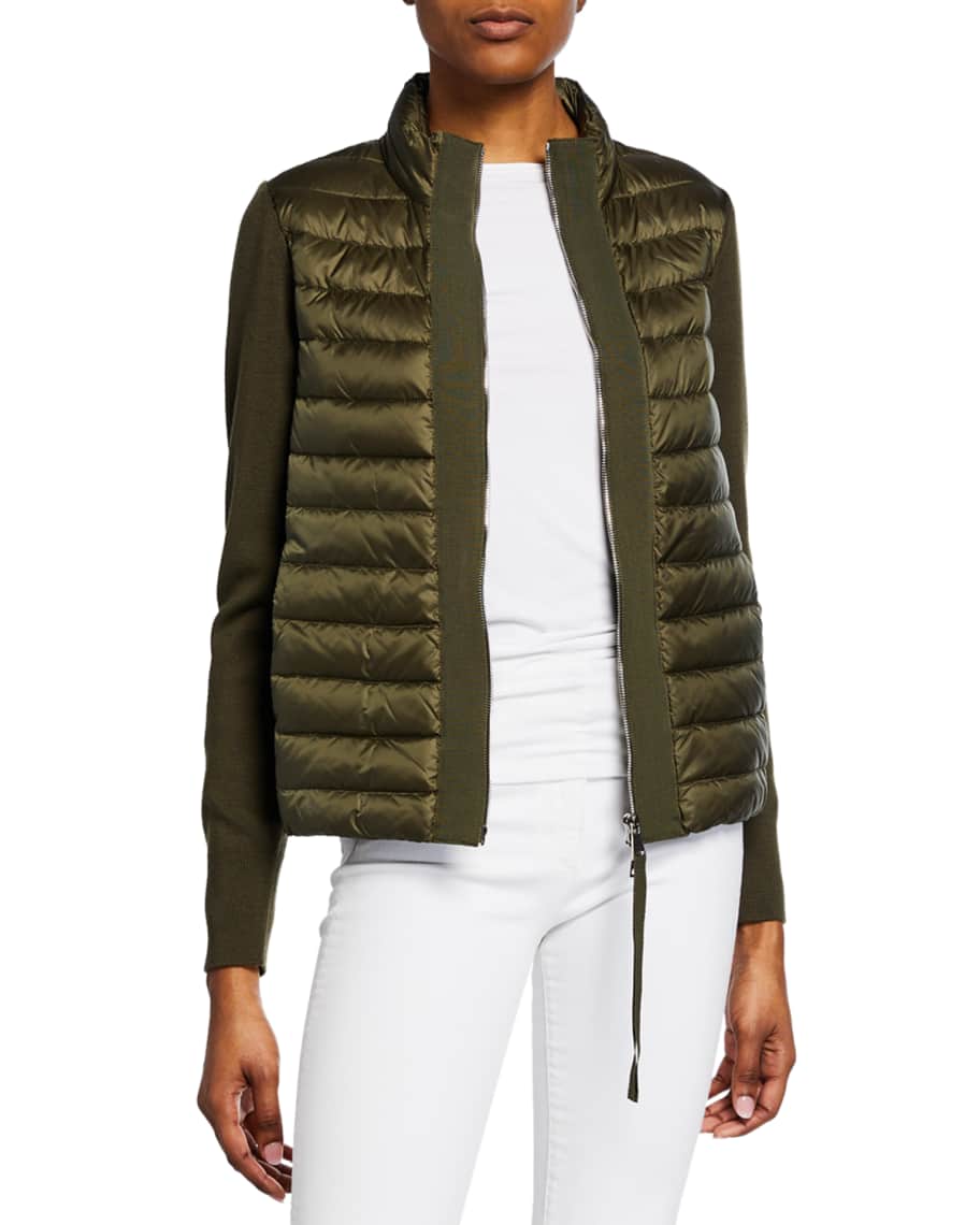 Moncler knit & down combo best sale cardigan