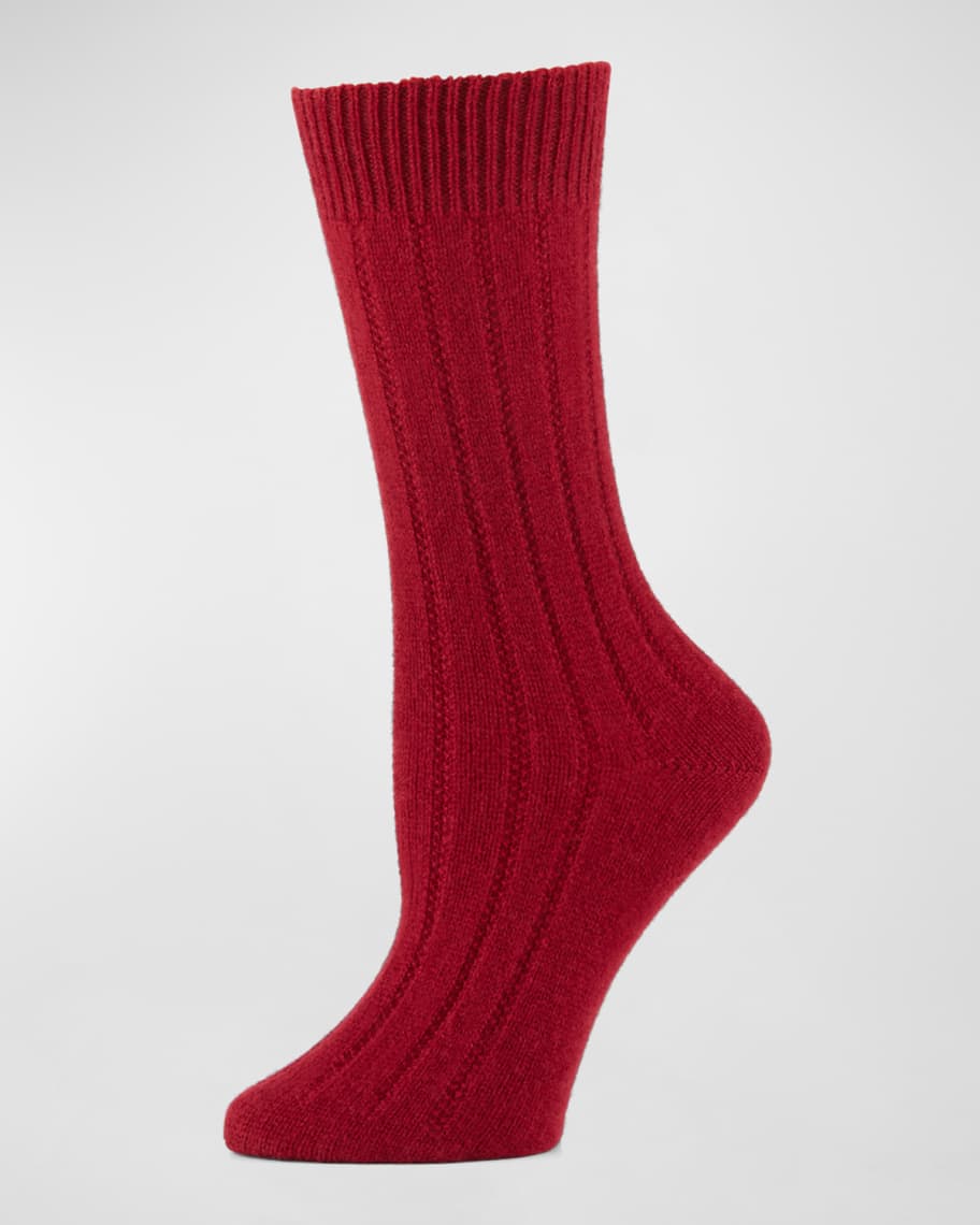 Neiman Marcus Cashmere Ribbed Socks Neiman Marcus