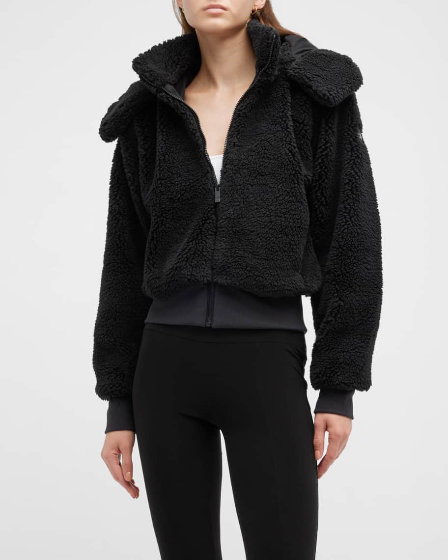 Alo Yoga Foxy Sherpa Hooded Active Jacket Neiman Marcus