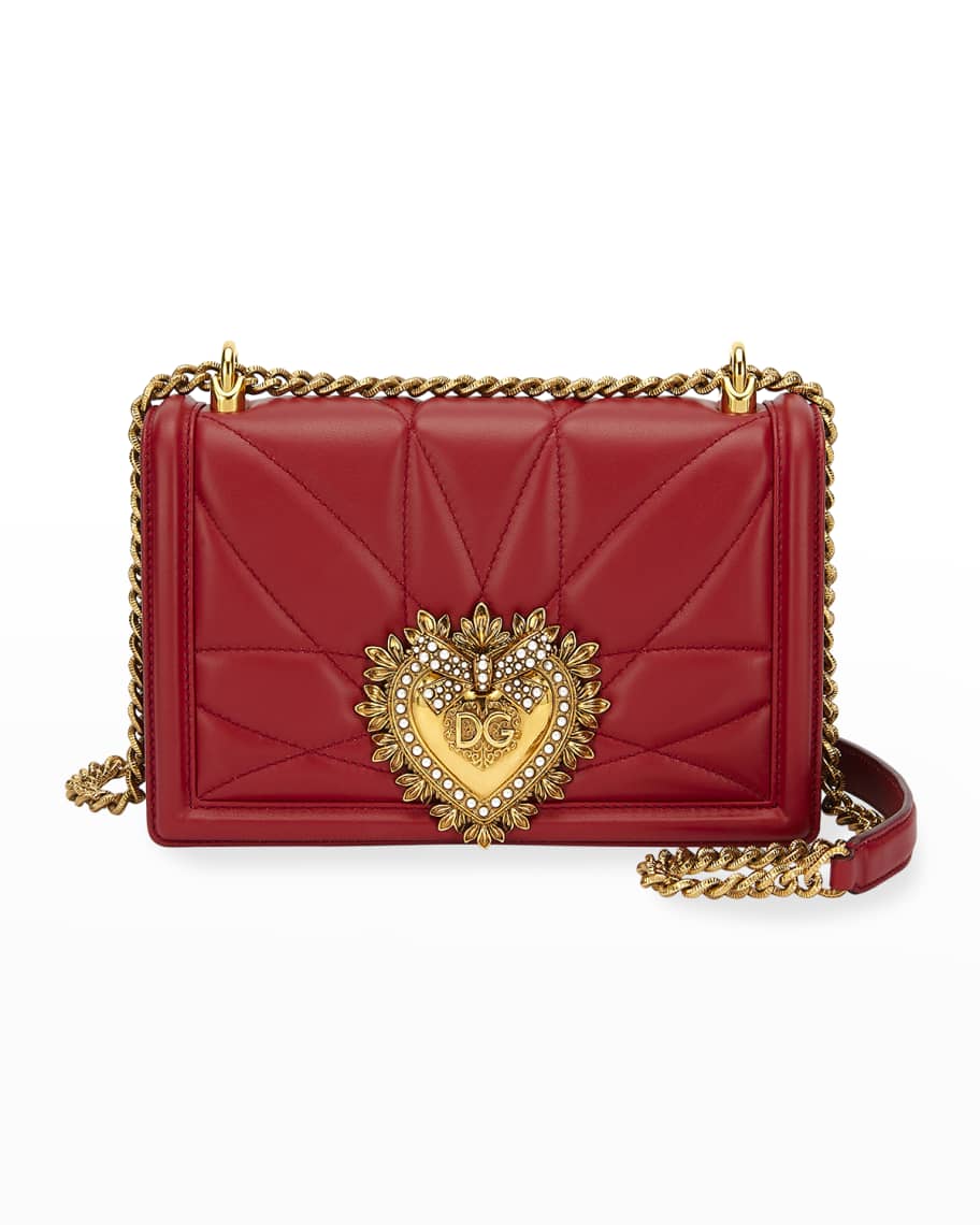 Dolce Gabbana Smooth Calfskin Small Devotion Envelope Top Handle Bag Cipria