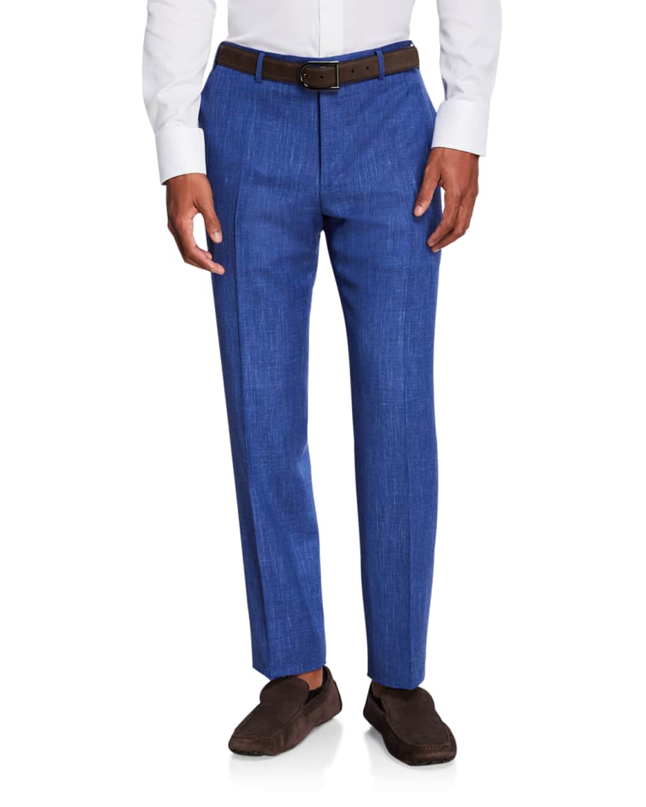 Canali Men's Solid Travel Trousers | Neiman Marcus