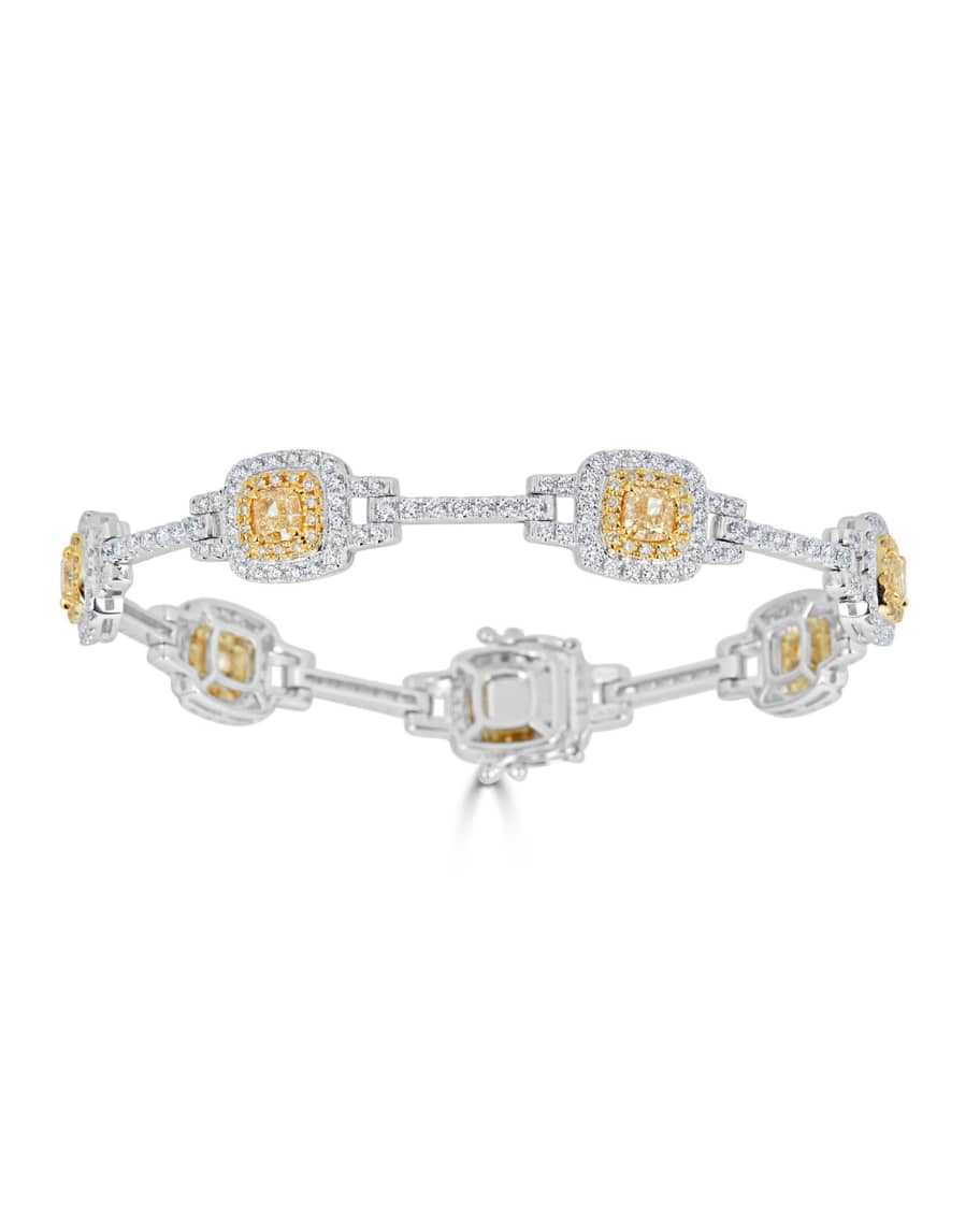 ZYDO Limoncello 18k Gold & Yellow Diamond Cushion Tennis Bracelet ...
