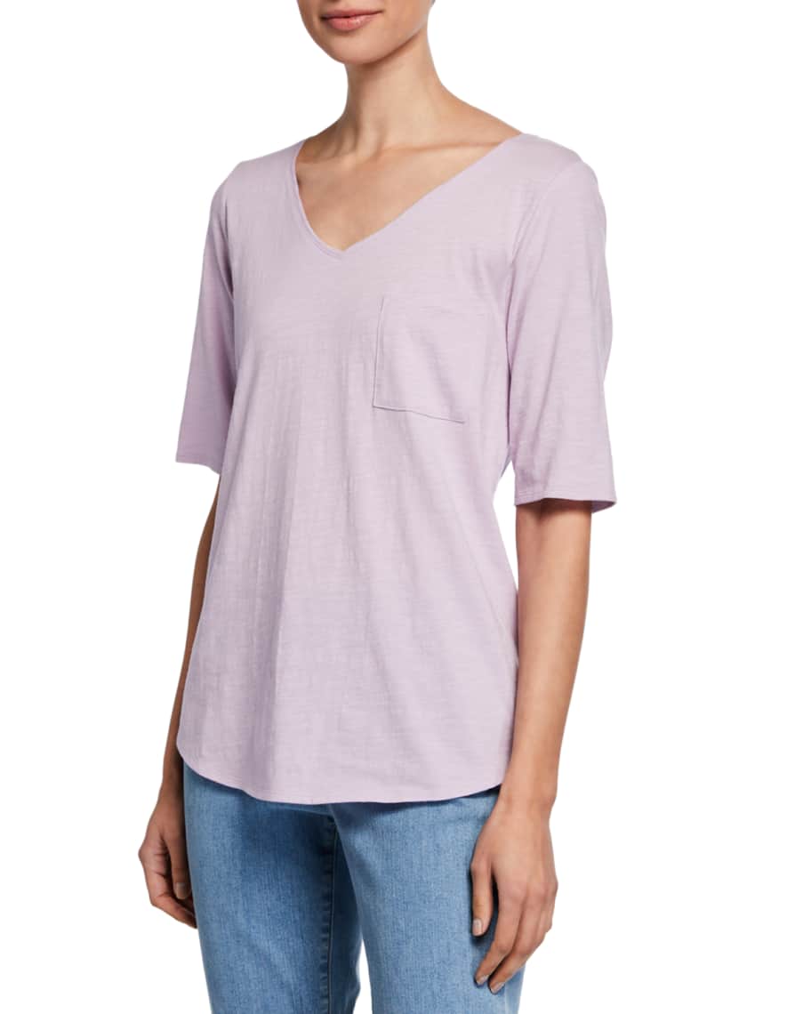 Eileen fisher organic cotton elbow sleeve tee discount