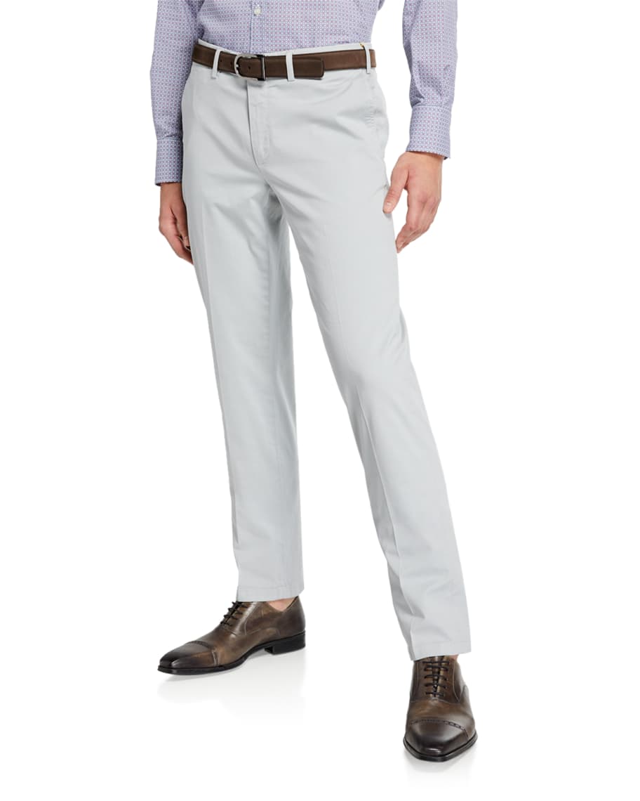 Canali Men's Stretch-Twill Flat-Front Pants | Neiman Marcus