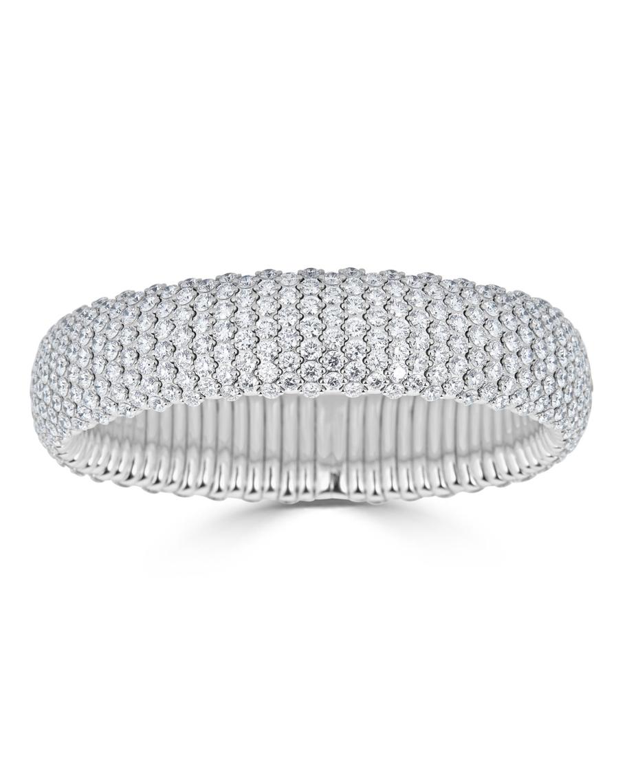 ZYDO Stretch 18k White Gold & Wide Diamond Bracelet, 19.02tcw | Neiman ...