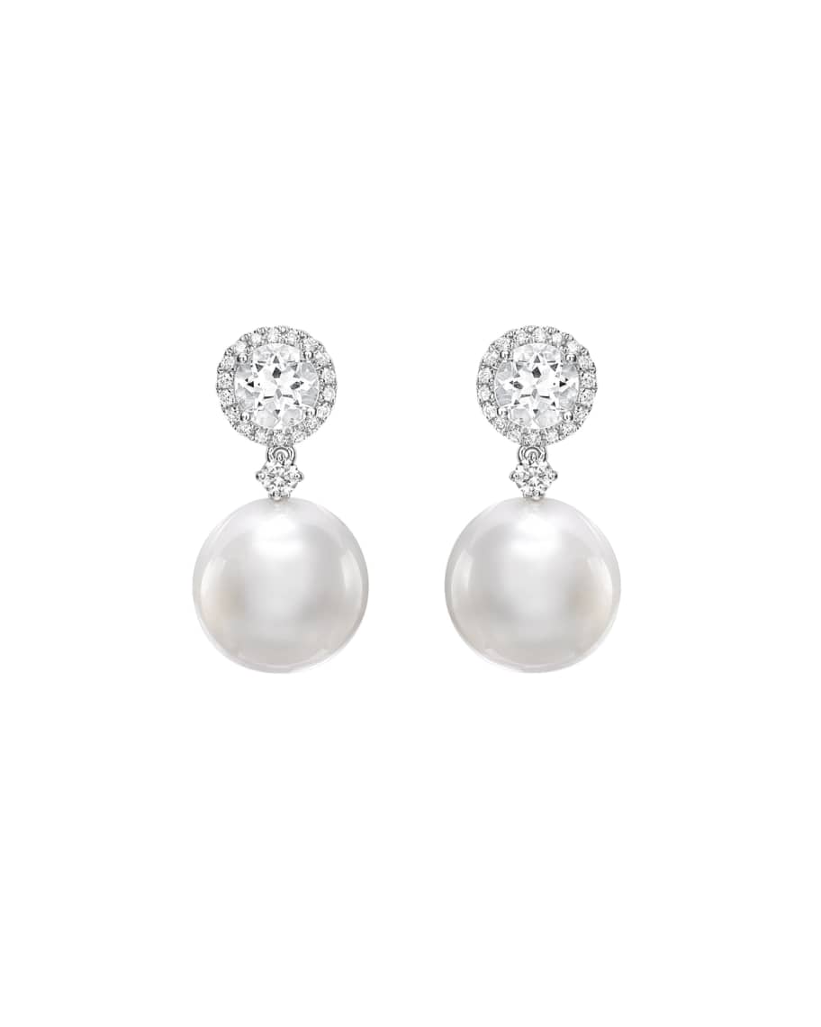 Kiki McDonough Bridal 18k Topaz, Diamond & Pearl Drop Earrings | Neiman ...