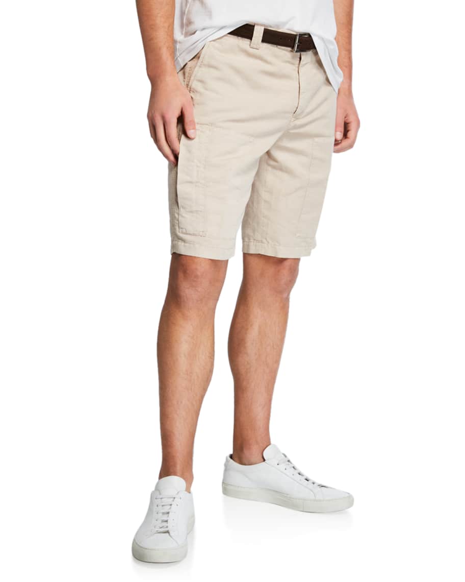 Brunello Cucinelli Men's Linen/Cotton Bermuda Shorts | Neiman Marcus
