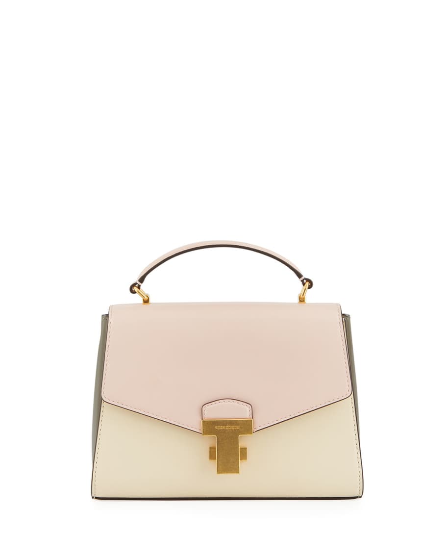 Tory Burch Juliette Small Colorblock Top-Handle Satchel Bag | Neiman Marcus