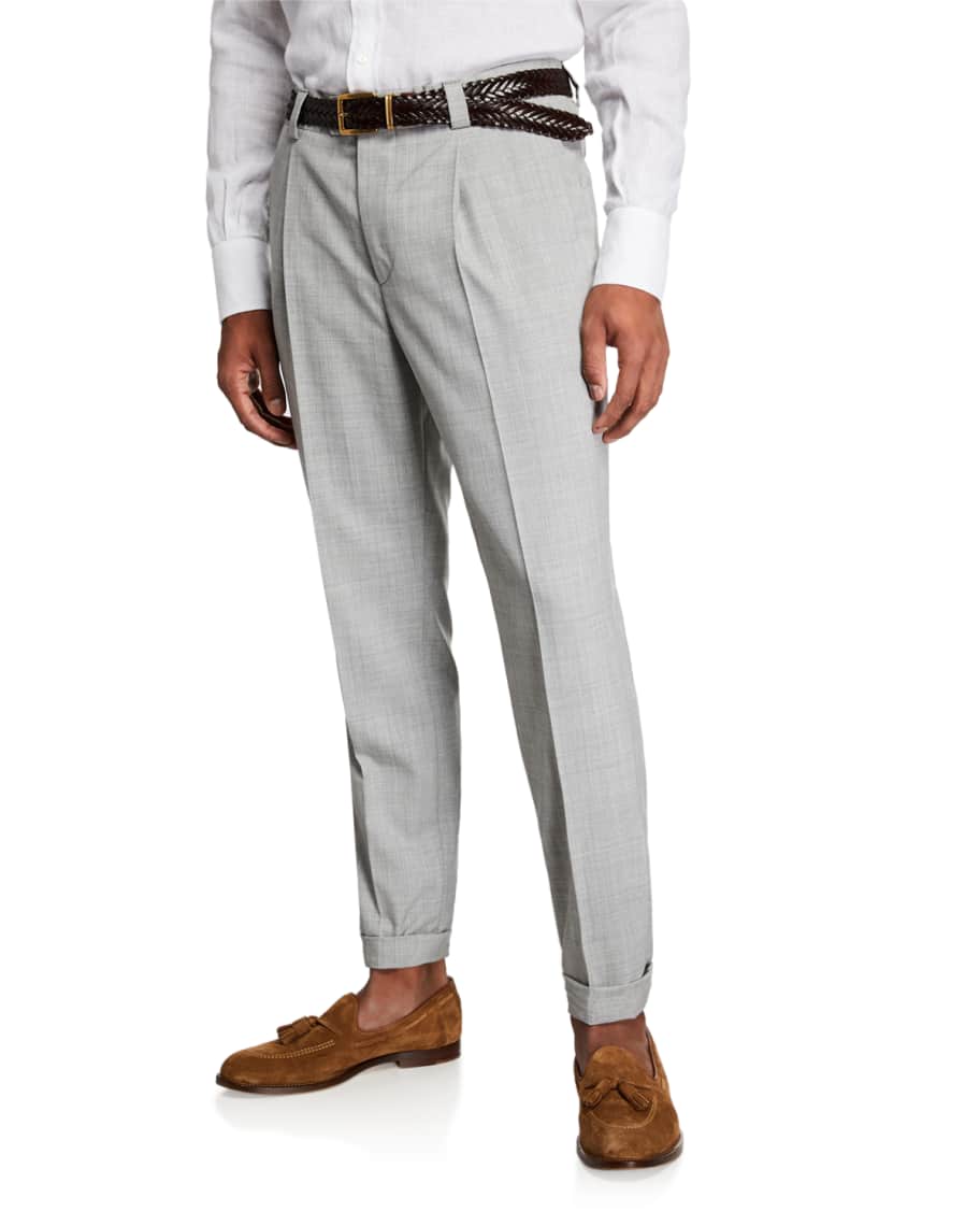 Brunello Cucinelli Men's Wool Dress Pants | Neiman Marcus
