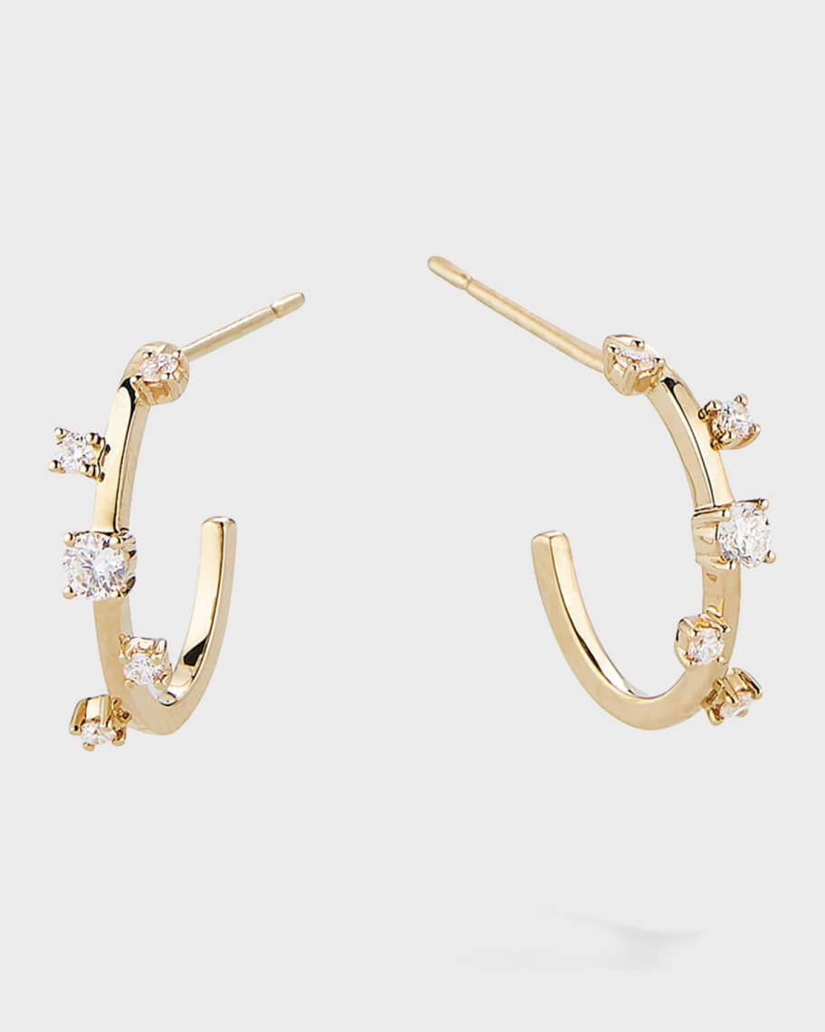 LANA 14k Gold & Diamond Solo Hoop Earrings | Neiman Marcus