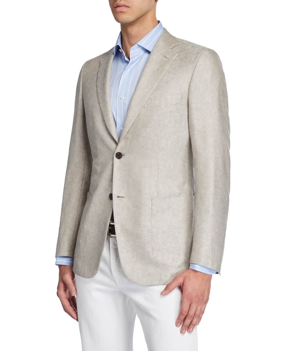 Brioni Men's Solid Cashmere-Silk Two-Button Jacket | Neiman Marcus