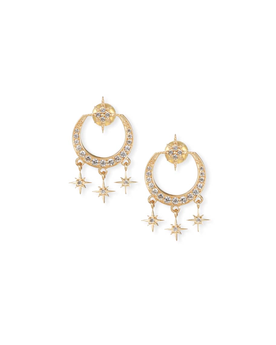 Sydney Evan 14k Gold Diamond Starburst Chandelier Earrings | Neiman Marcus