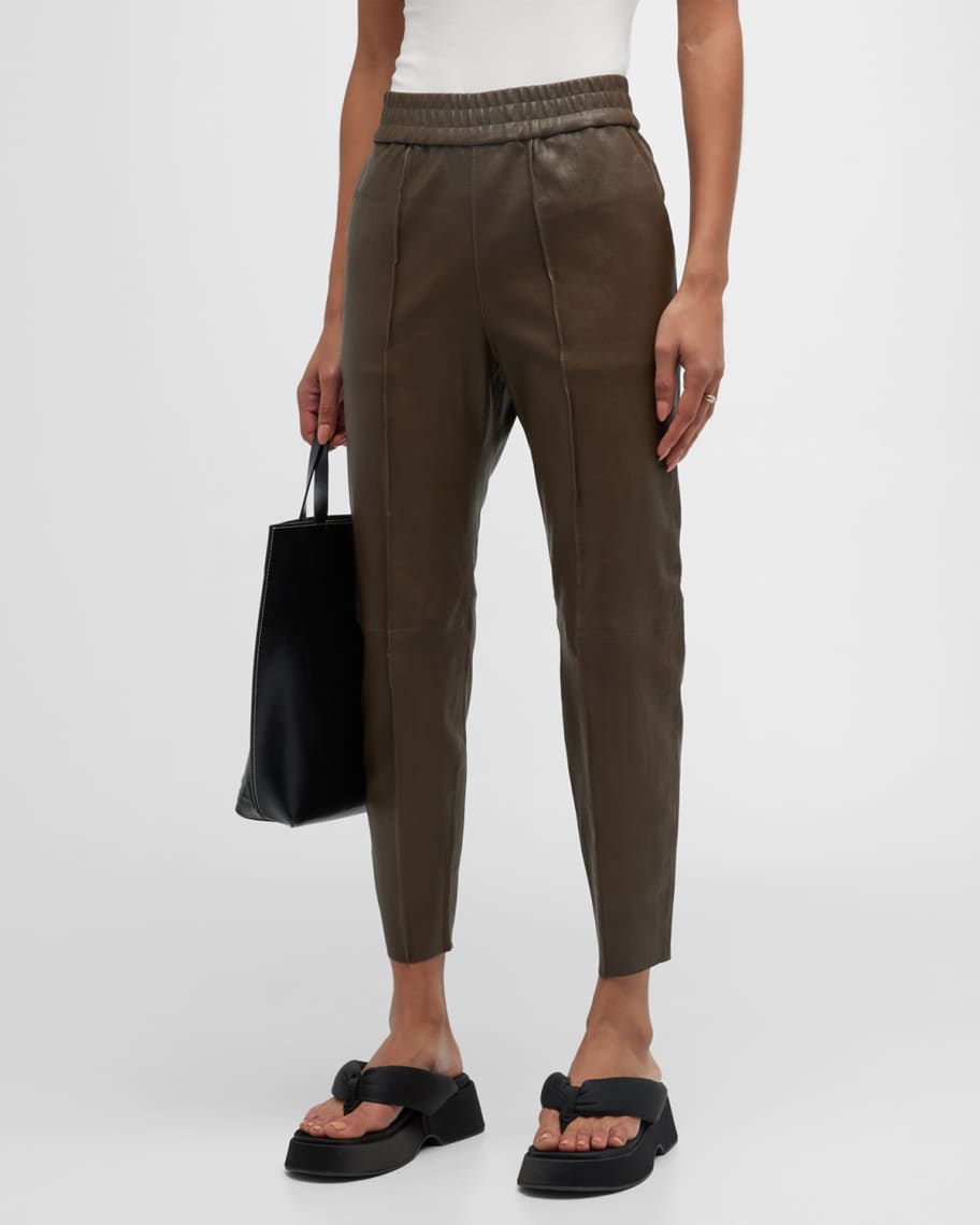 Sprwmn leather joggers clearance