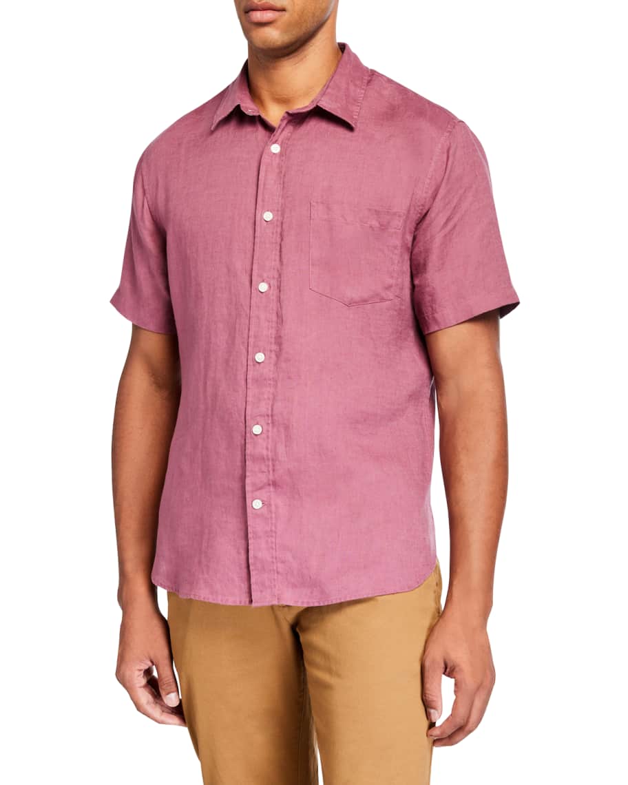 Vince Men's Linen ShortSleeve Sport Shirt Neiman Marcus