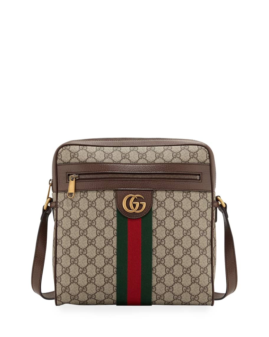 Gucci Men s GG Supreme Medium Messenger Bag Neiman Marcus