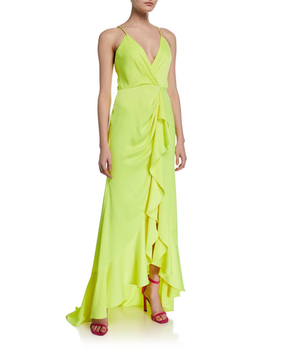 jay godfrey elsie ruffle front gown