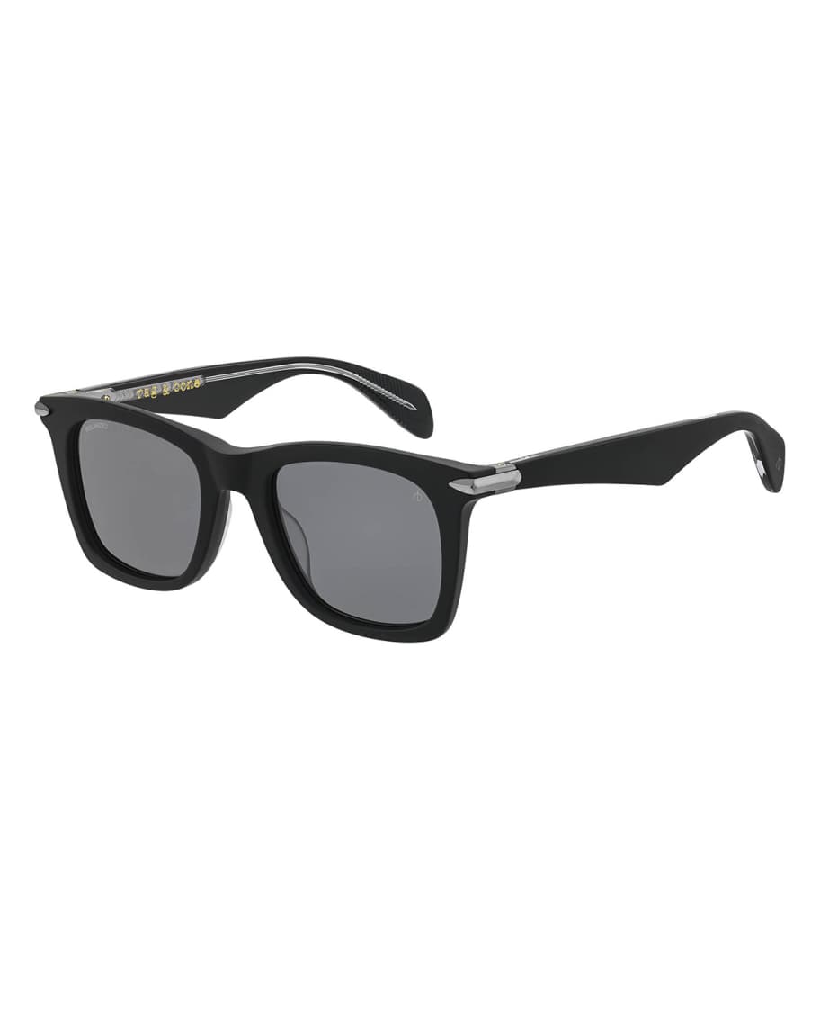Rag & Bone Men's Two-Tone Square Acetate Sunglasses | Neiman Marcus