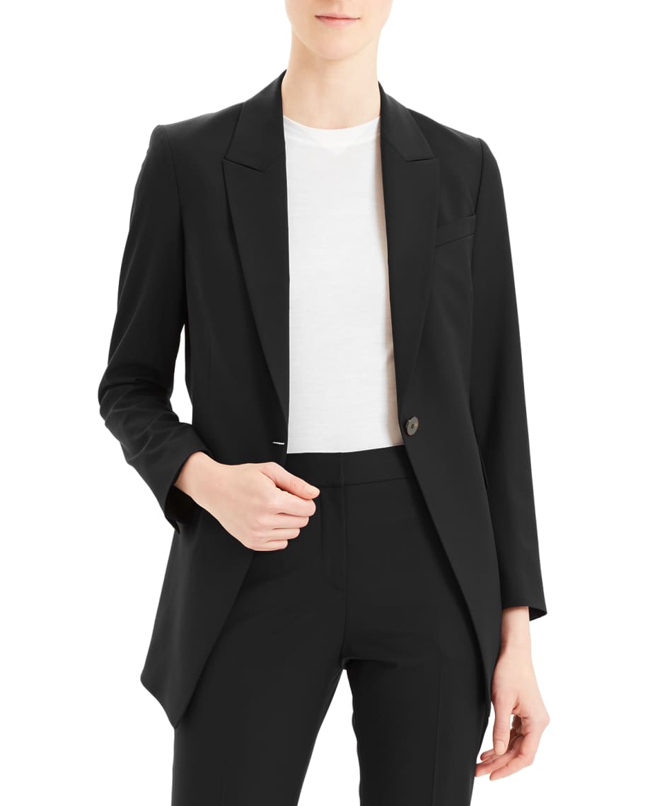 Theory Etiennette One-Button Good Wool Suiting Jacket | Neiman Marcus