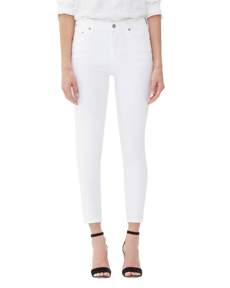 Citizens of Humanity Rocket Crop High Rise Skinny Jeans,Optic White,Size 25,$178 