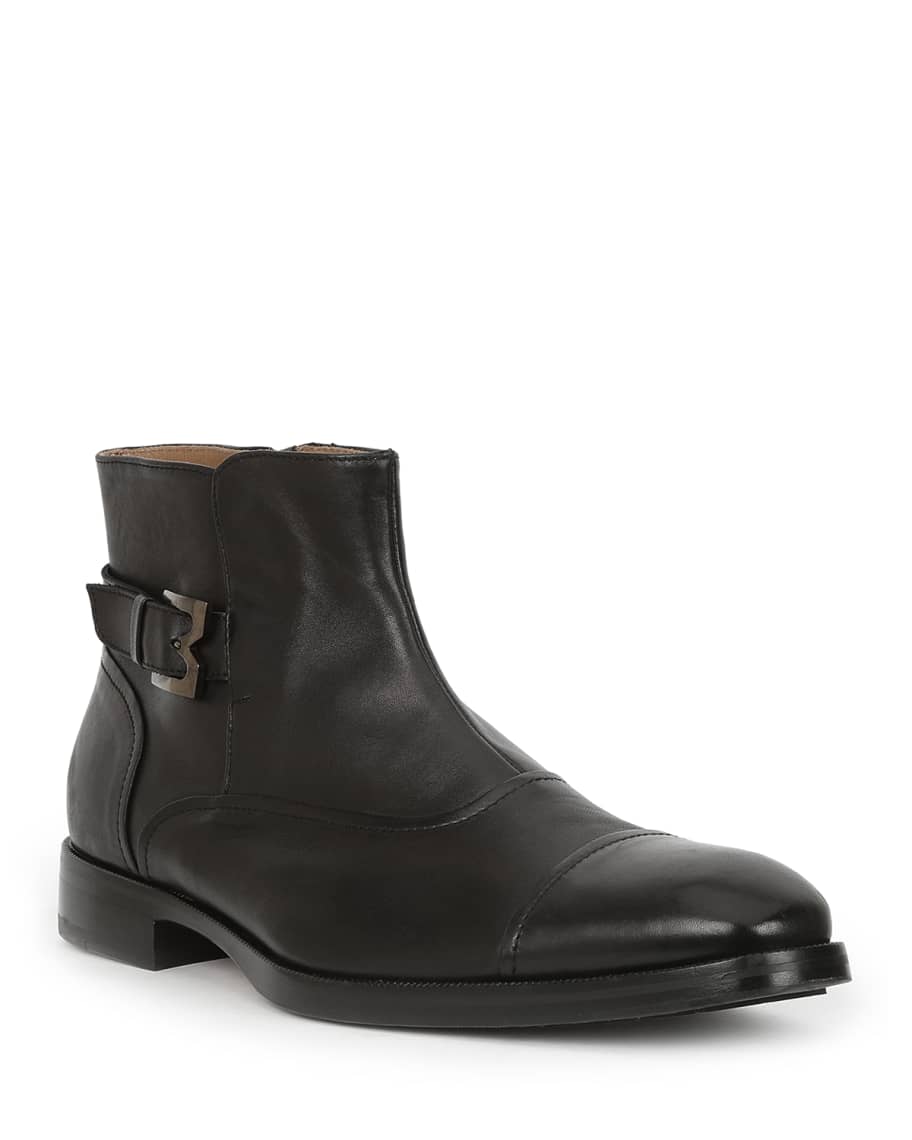 Bruno Magli Men's Arcadia Leather Buckle Ankle Boots | Neiman Marcus