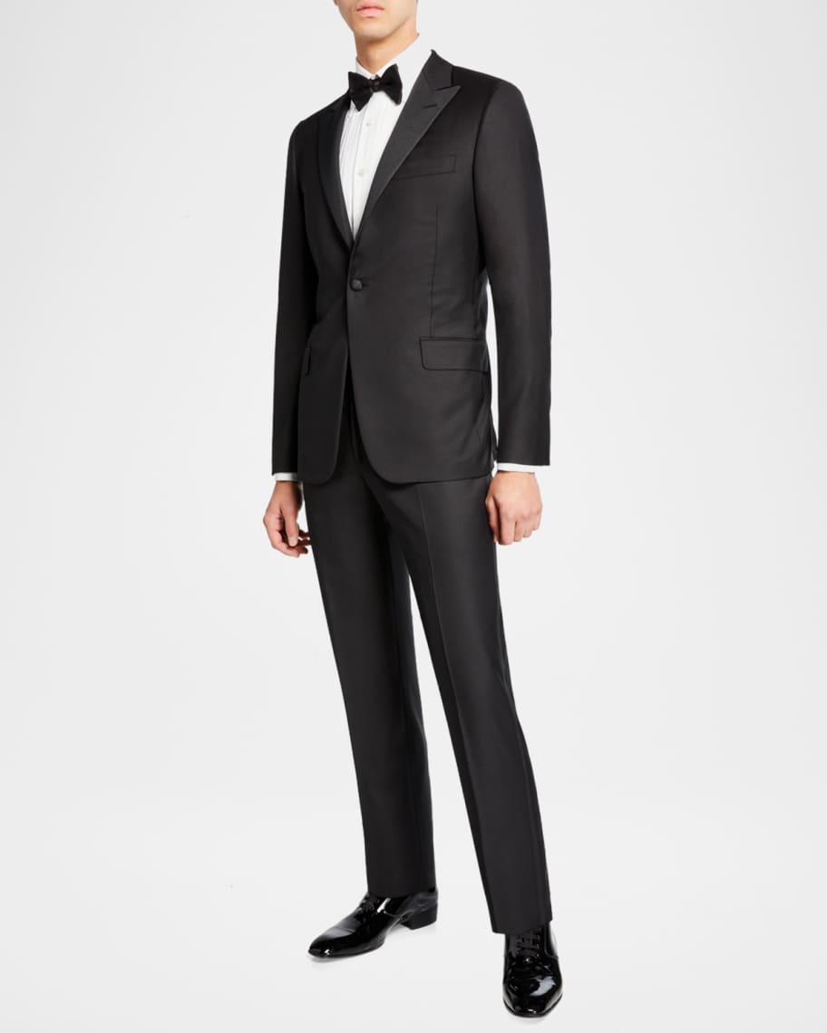 Hickey Freeman Men's Peak-Lapel Solid Tuxedo Suit | Neiman