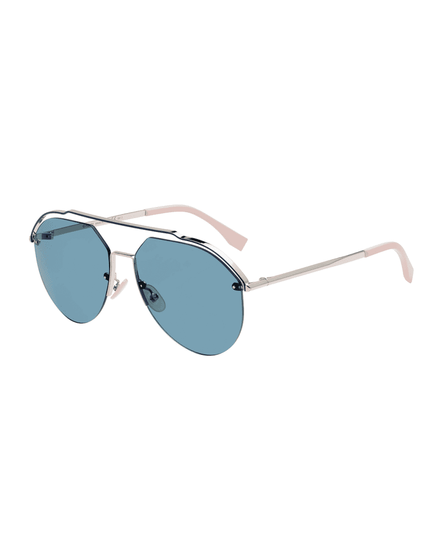 Fendi Men's Half-Rim Aviator Sunglasses | Neiman Marcus