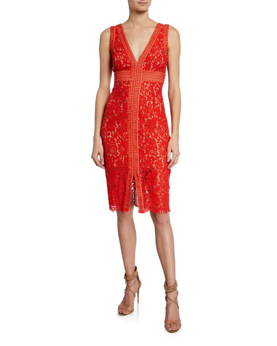 Bardot Morgan Sleeveless Lace V-Neck Dress | Neiman Marcus