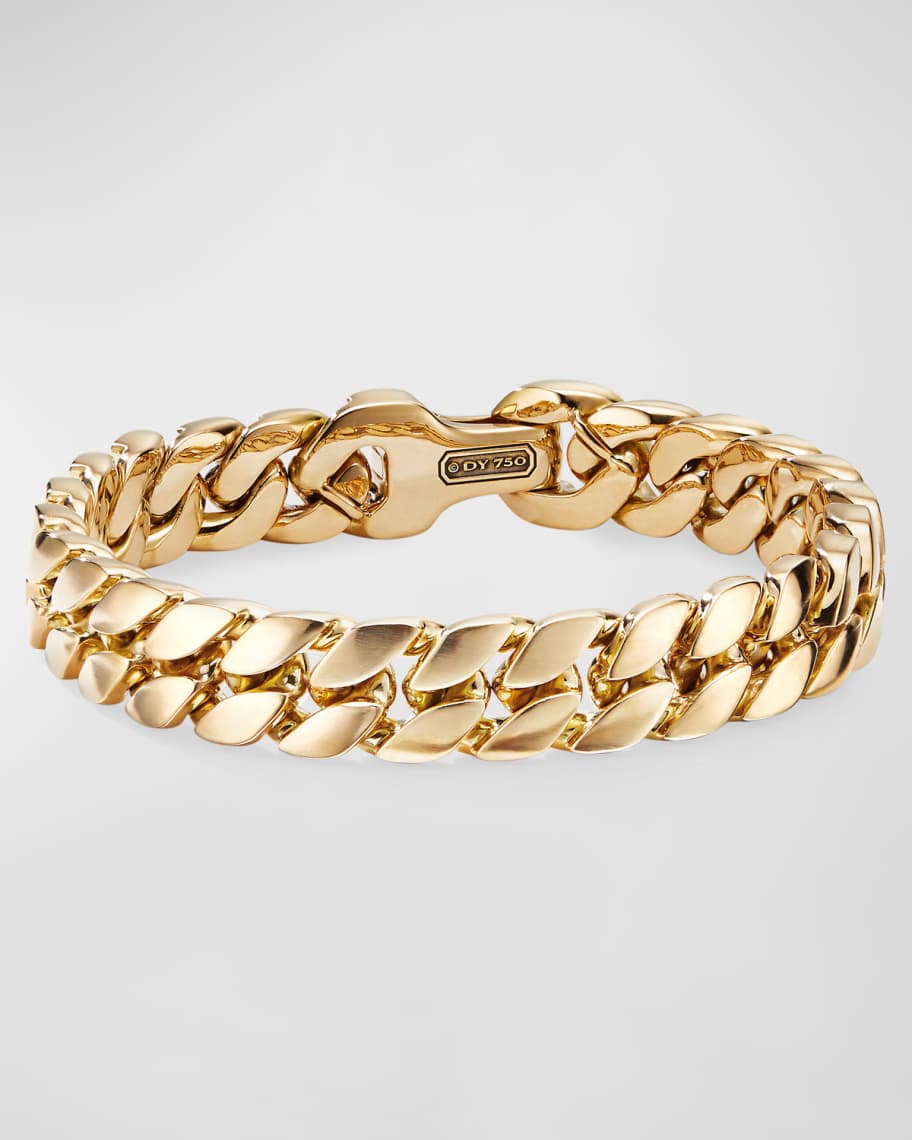 David Yurman Men's 18k Gold Curb Chain Bracelet, 11.5mm, Size L ...
