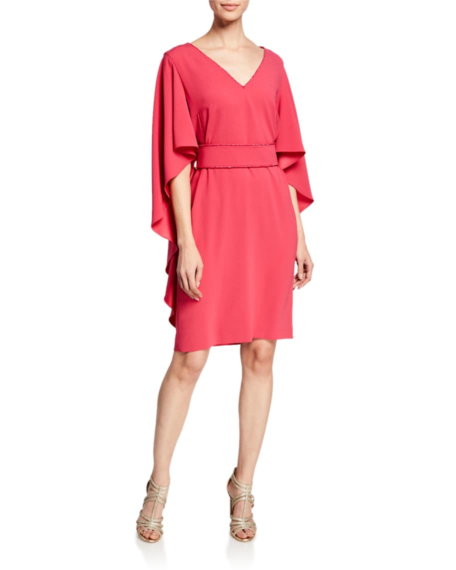 Halston heritage peony crepe dress top