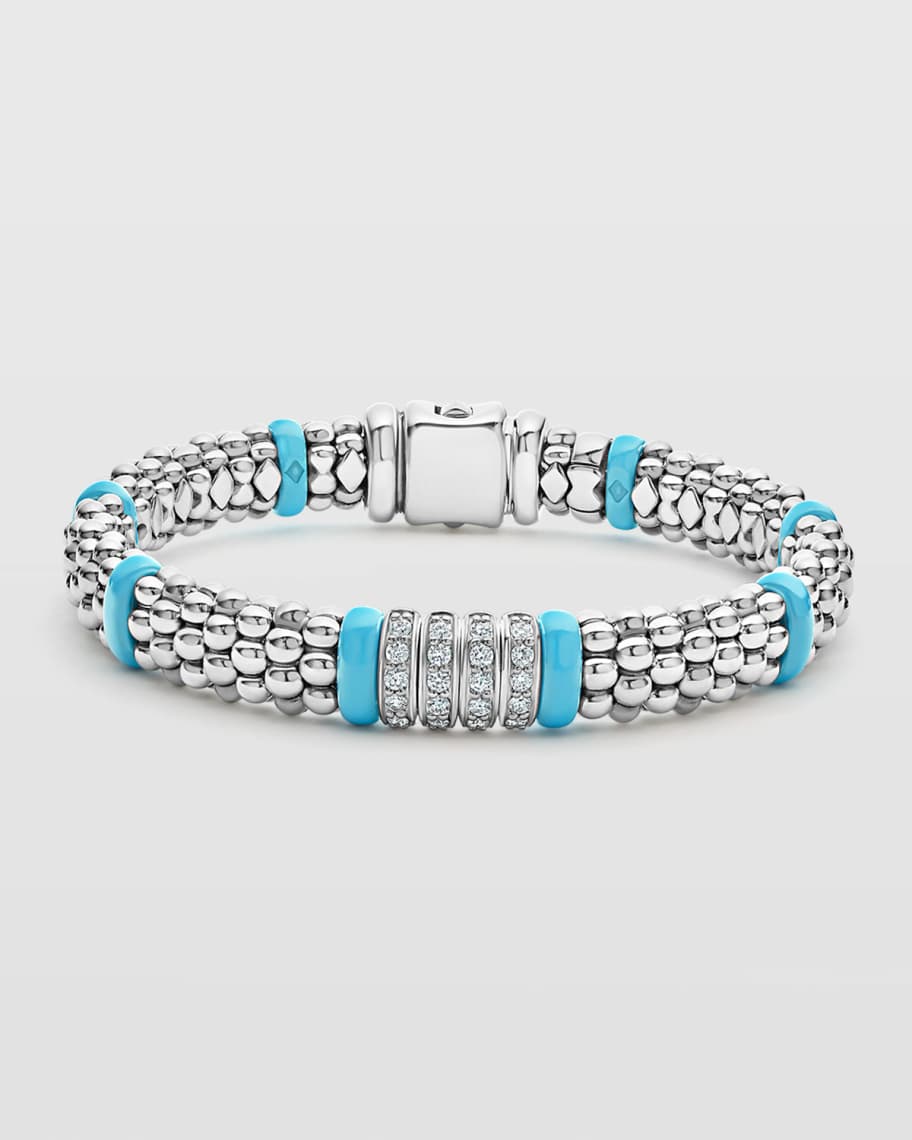 Image 1 of 4: Black Caviar 4-Diamond Station Bracelet