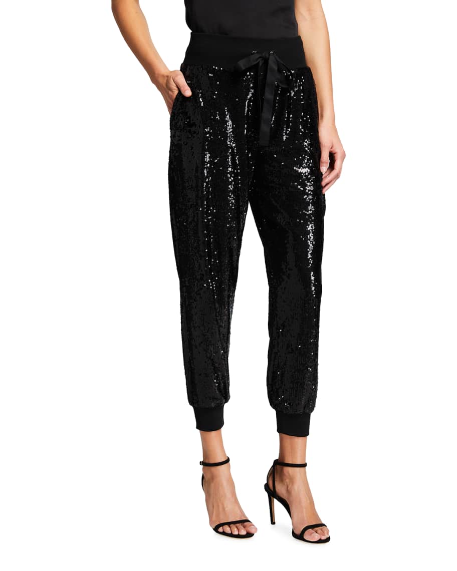 Cinq a Sept Giles Sequined Pull-On Jogger Pants | Neiman Marcus
