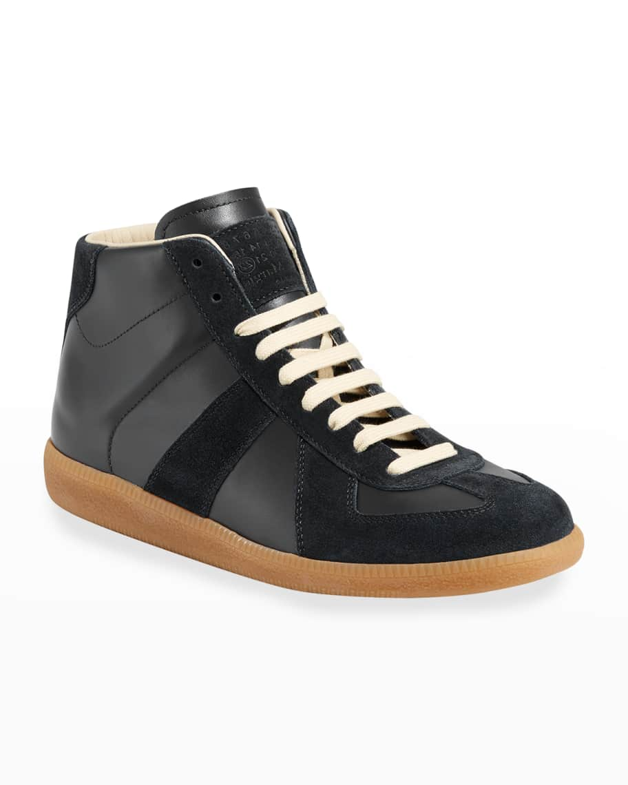 Maison Margiela Men's Replica Paneled Leather/Suede High-Top |