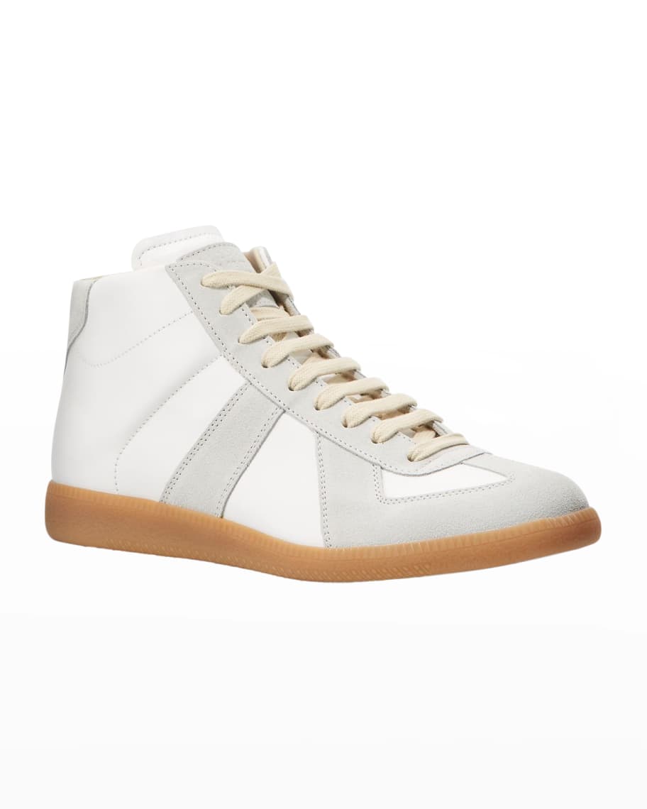 Maison Margiela Men's Replica Paneled Leather/Suede High-Top Sneakers ...