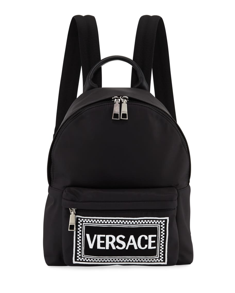 Versace Boys' Backpack w/ Logo Embroidery | Neiman Marcus