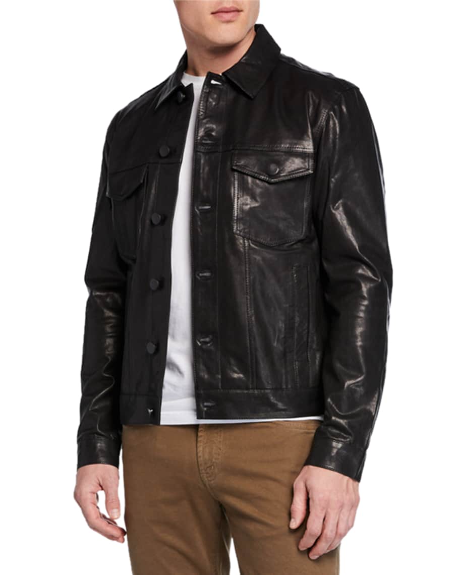 J Brand Men's Acamar Lamb Leather Jacket | Neiman Marcus