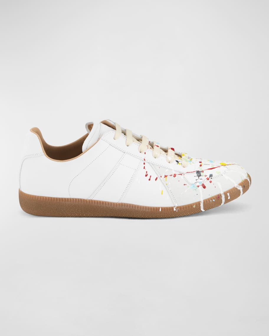 Maison Margiela Men's Replica Paint-Splatter Low-Top Sneakers | Neiman ...