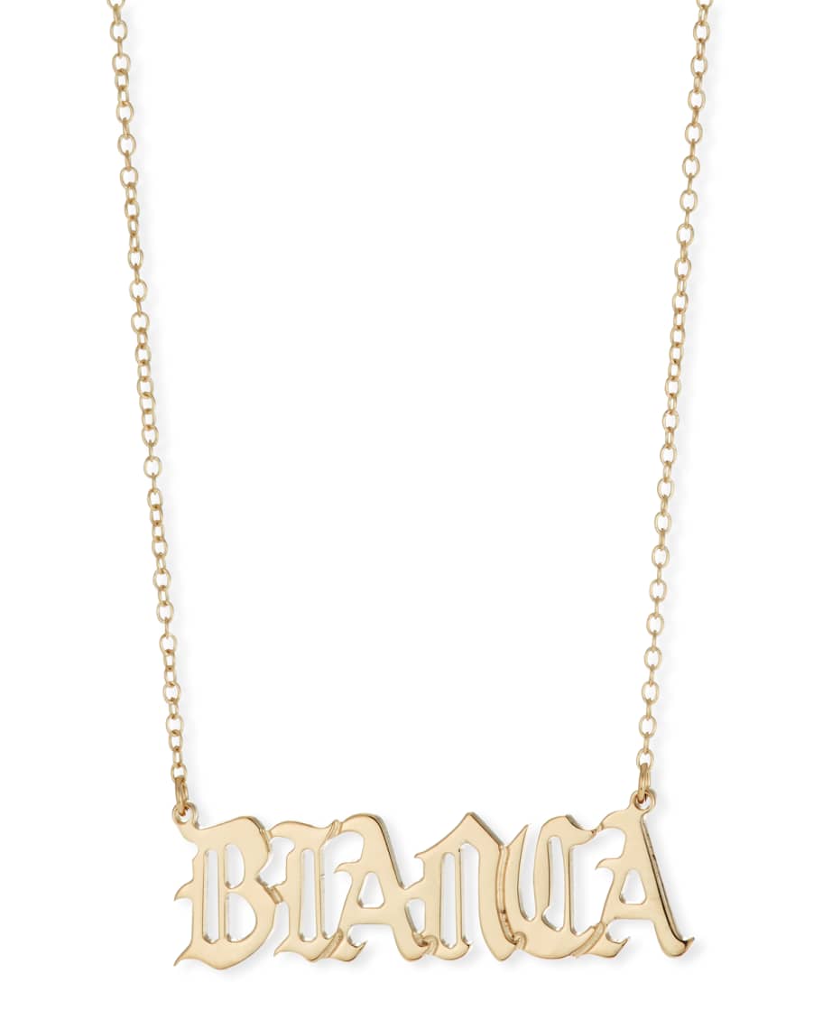 Jennifer Zeuner Netta Personalized Gothic Nameplate Necklace | Neiman ...