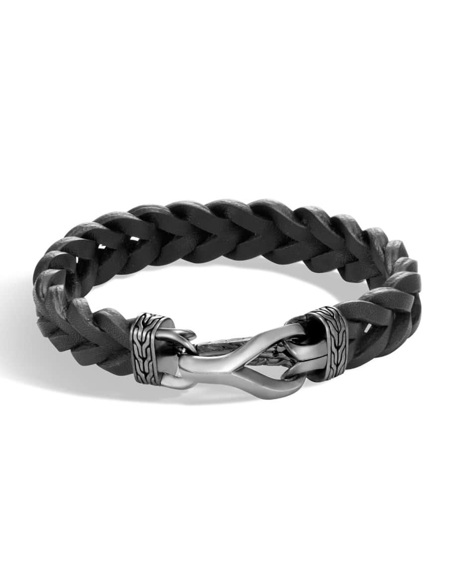 John Hardy Men's Classic Chain Leather Bracelet | Neiman Marcus