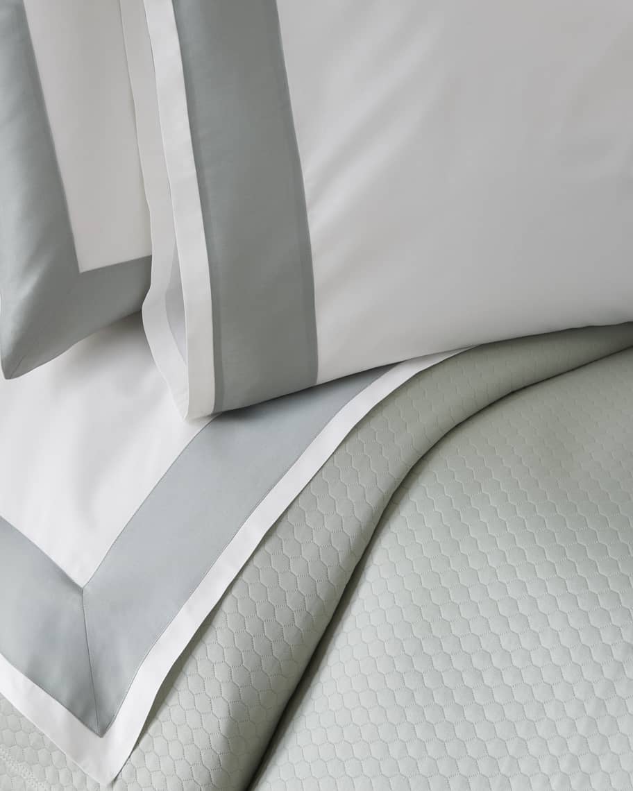 Sferra Modern Sateen Applique King Flat Sheet Neiman Marcus