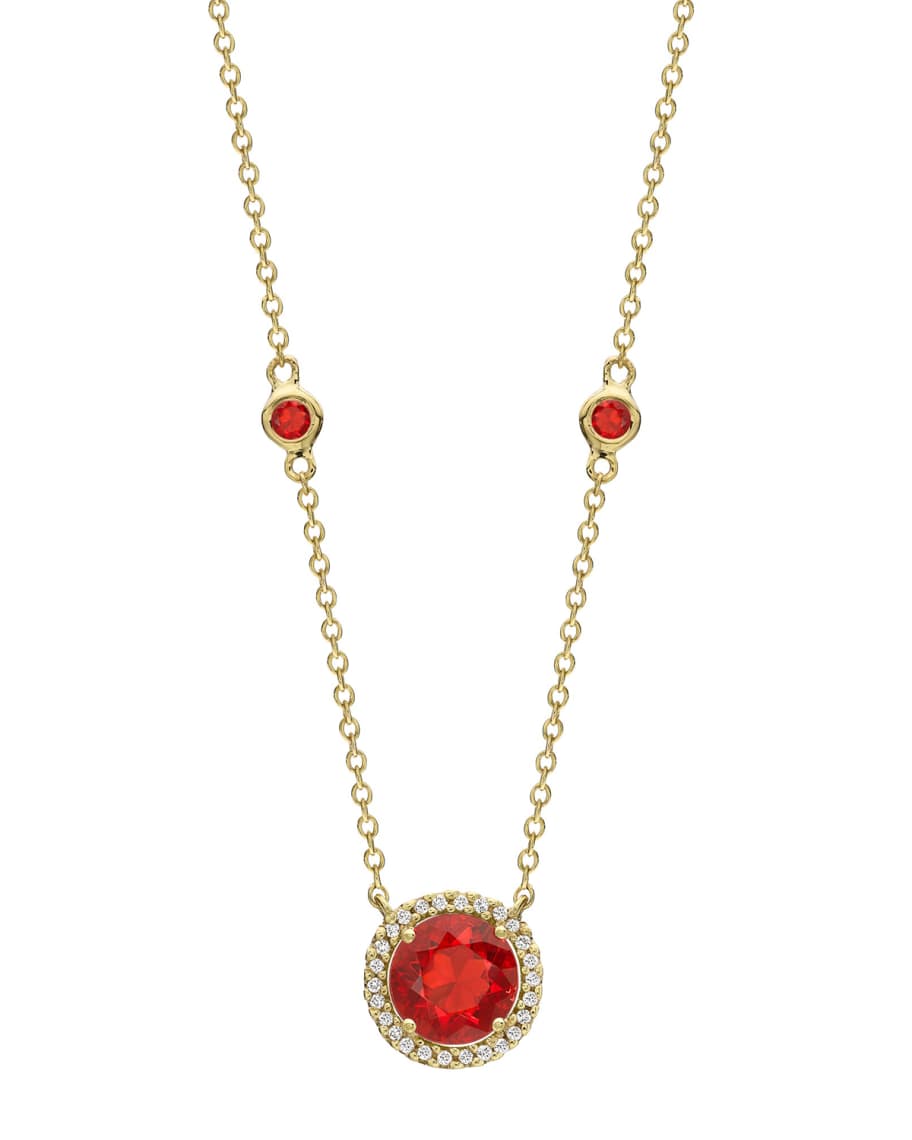 Kiki McDonough Grace 18k Gold Fire Opal & Diamond Pendant Necklace ...