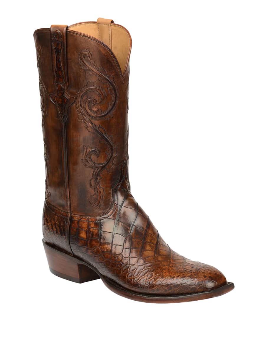Lucchese Men s Colton Gator Leather Cowboy Boots Made to Order