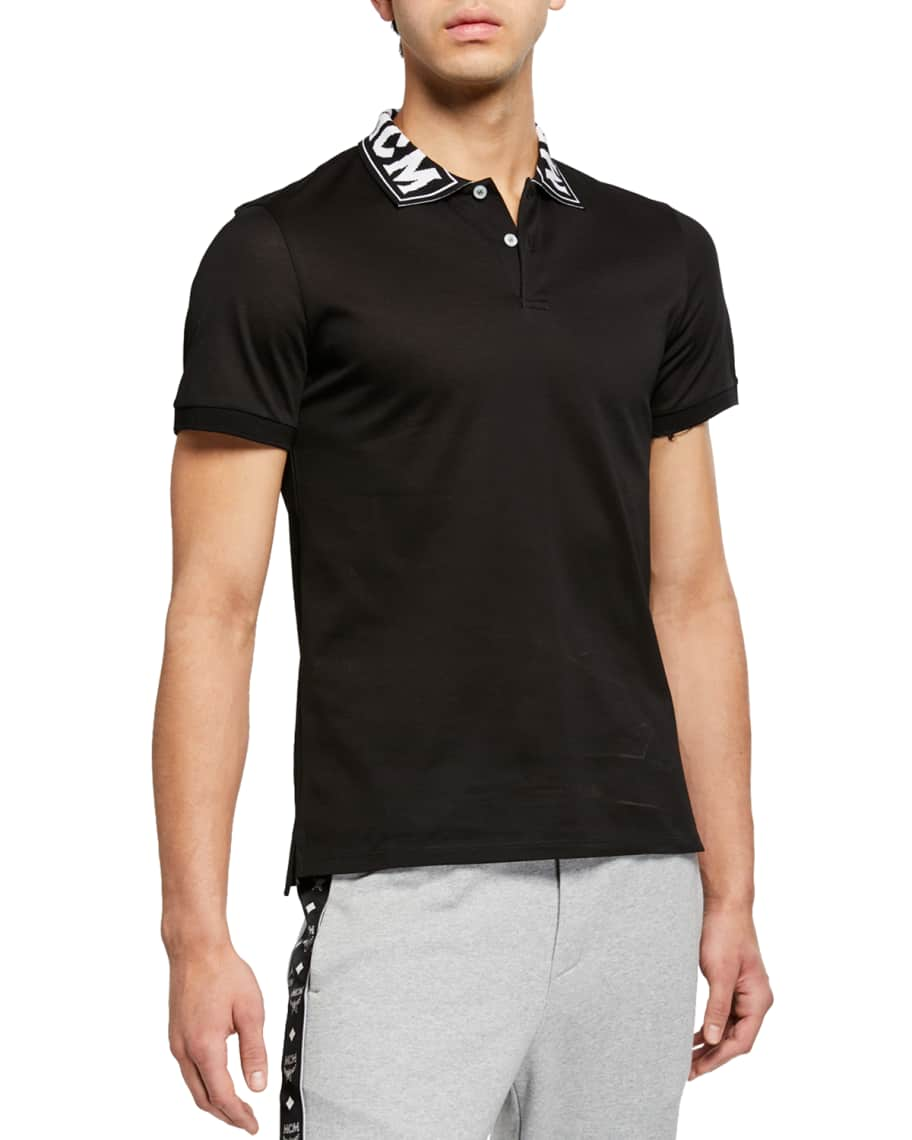 MCM Men's Logo-Trim Polo Shirt | Neiman Marcus