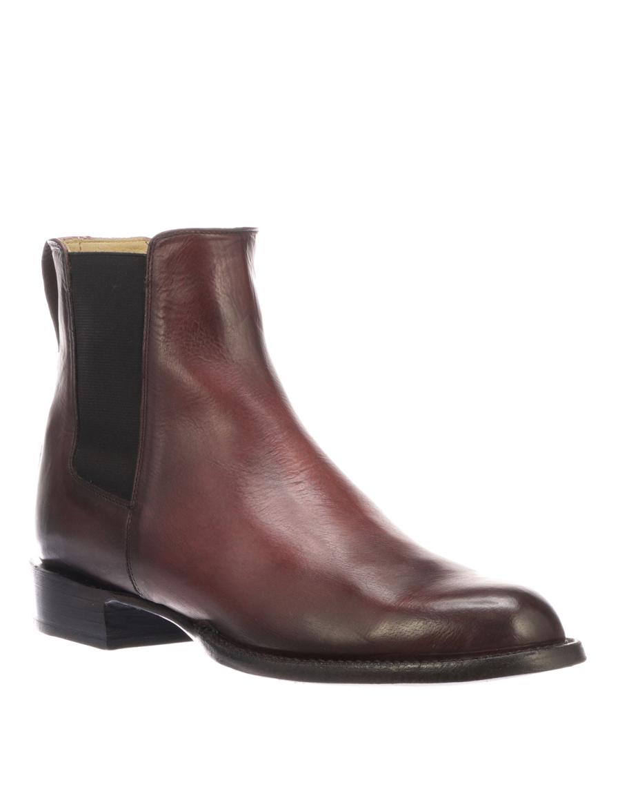 Lucchese Dark Brown Leather Chelsea Boots Lucchese Men main image 4