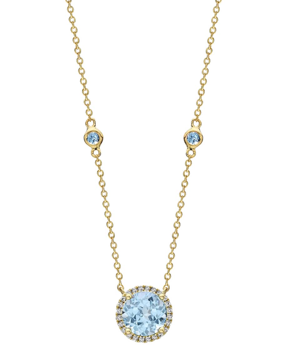 Kiki McDonough Grace 18k Blue Topaz & Diamond Necklace | Neiman Marcus