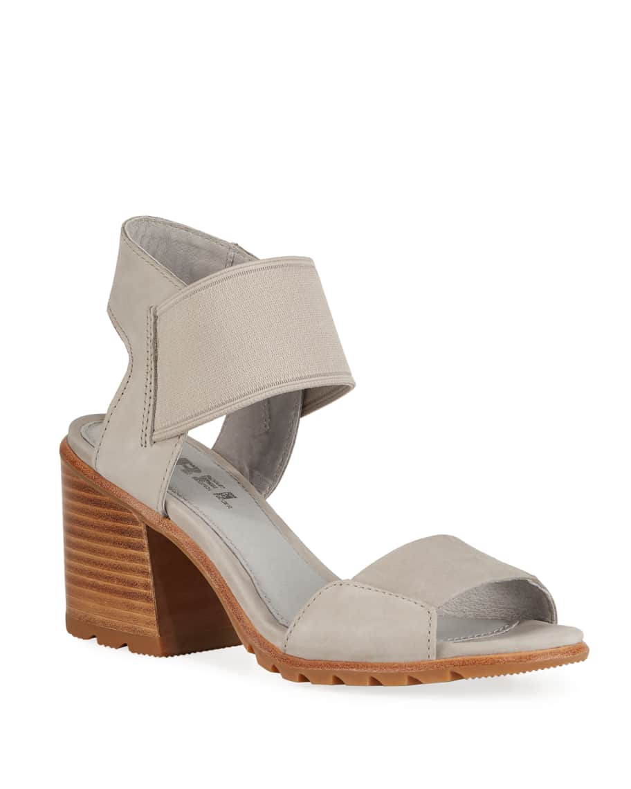 Sorel Nadia Block-Heel Leather Sandals | Neiman Marcus