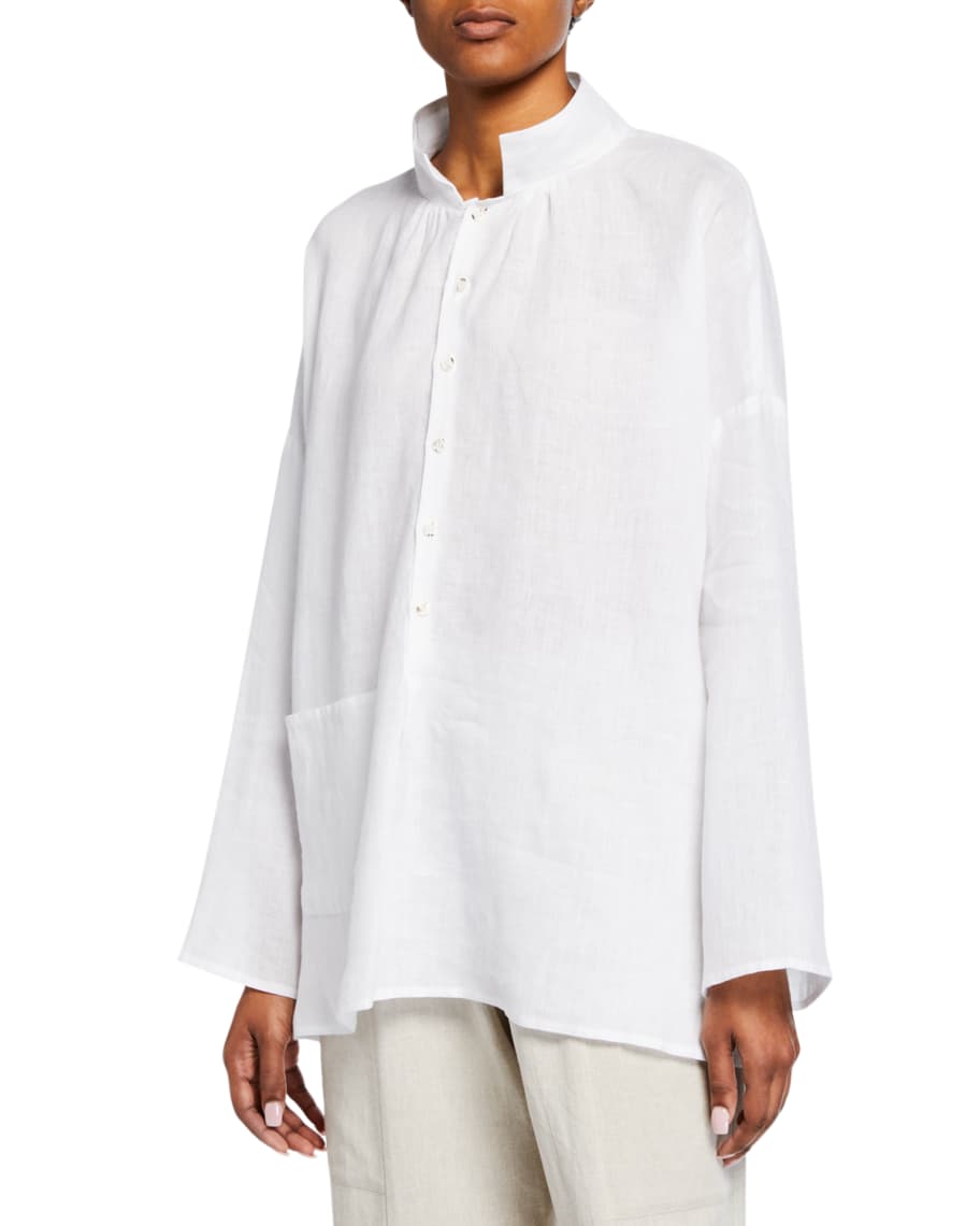 Eskandar Italian Handkerchief Linen Smock Shirt | Neiman Marcus