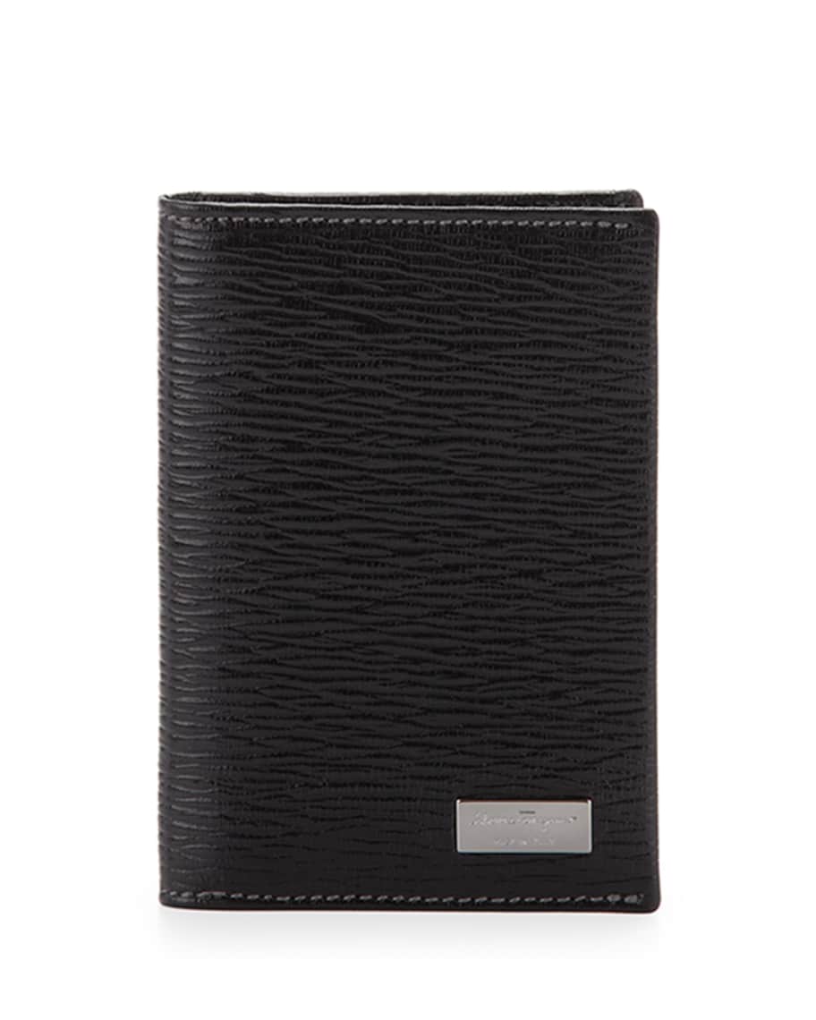 Ferragamo Men's Revival Bi-Fold Card Case, Black | Neiman Marcus
