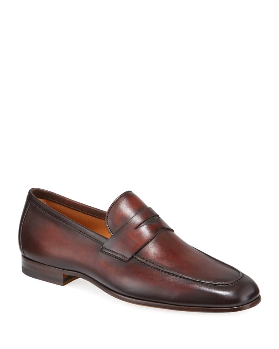 Magnanni Men's Boltiarcade Caoba Leather Loafers | Neiman Marcus